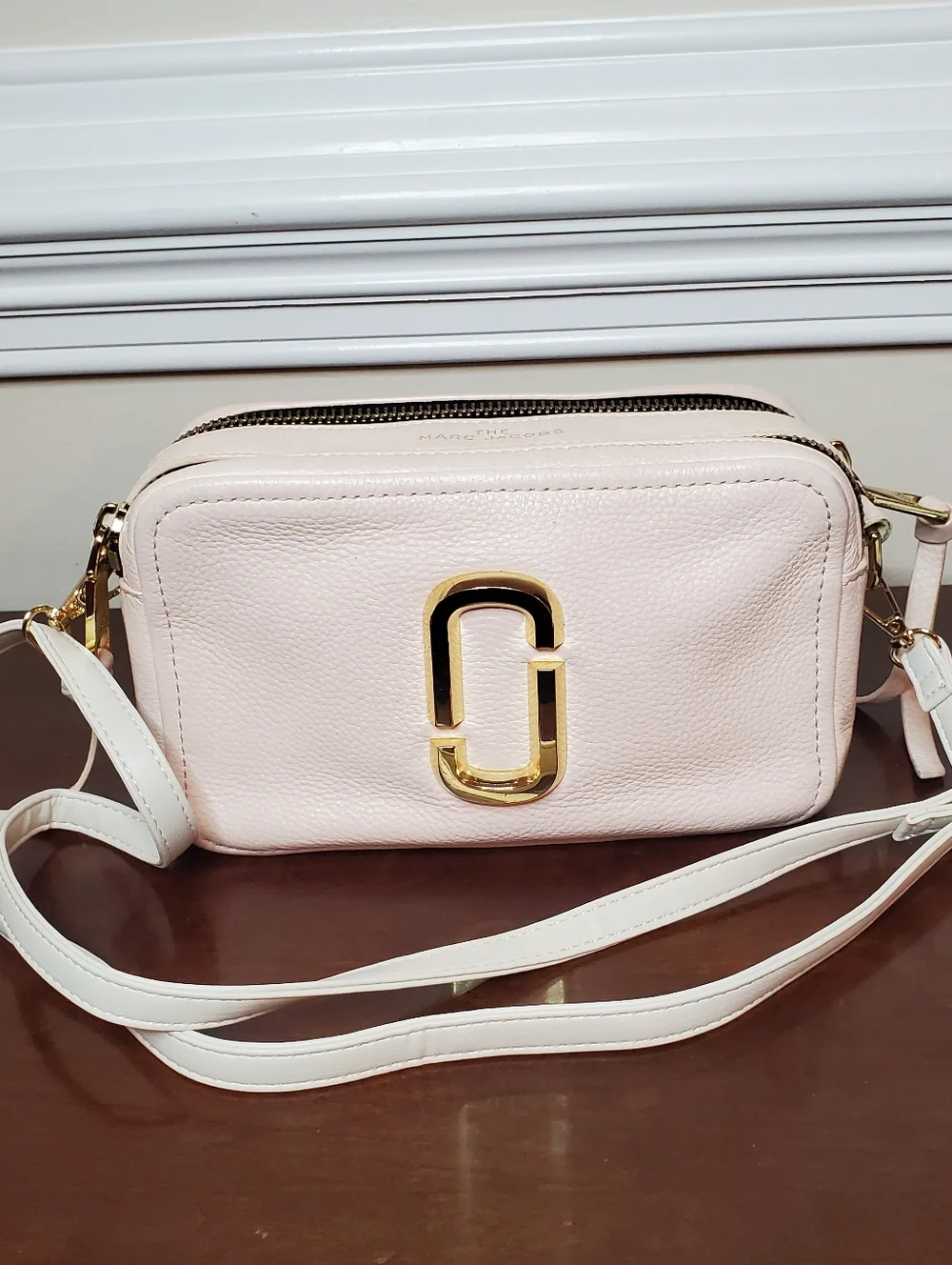 Marc Jacobs The Softshot 21 Pebbled Leather Crossbody Bag Pink Tutu